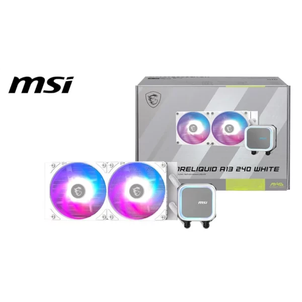 Meilleur watercooling gaming Maroc : MSI MAG CORELIQUID A13 240 Blanc, disponible sur composant.ma