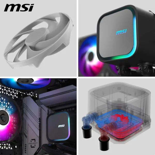 Meilleur refroidissement liquide gaming Maroc MSI MAG CORELIQUID A13 360 Noir avec radiateur 360 mm et RGB, disponible sur composant.ma