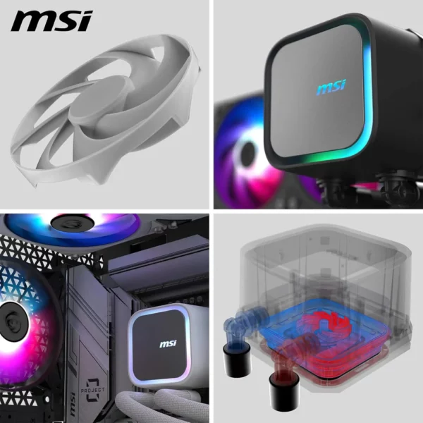 Meilleur refroidissement liquide gaming Maroc MSI MAG CORELIQUID A13 360 Blanc avec radiateur 360 mm et RGB, disponible sur composant.ma