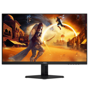 Image de l’écran gamer AOC 27G4E 27 pouces avec dalle Fast IPS, 180 Hz, 0,5 ms, résolution Full HD, et connectique HDMI/DP.