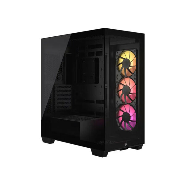 Corsair 3500X ARGB Noir – meilleur boîtier PC gaming au Maroc avec verre trempé et ventilateurs ARGB, disponible sur composant.ma.