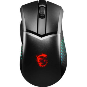 Souris gamer MSI Clutch GM41 sans fil avec rétroéclairage RGB et capteur optique 26000 dpi.