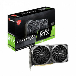 Carte graphique MSI RTX 3060 VENTUS 2X OC 12GB GDDR6 avec design compact et double ventilateur.