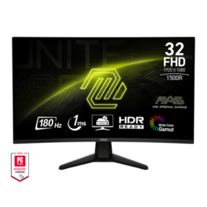 "Écran incurvé MSI MAG 32C6 32 pouces avec FreeSync et 180Hz."