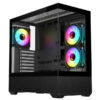 Boîtier Connect Stealth ARGB, moyen tour avec double paroi en verre trempé, disponible sur composants.ma