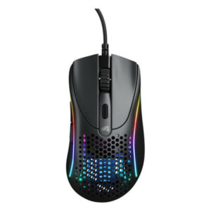 Souris gaming Glorious Model D 2 RGB Black, ultralégère 58g, vue de face avec éclairage RGB vibrant, idéale pour pc gamer maroc