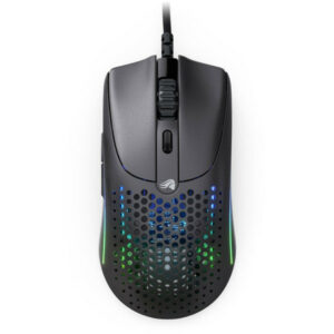 Souris gaming Glorious Model O 2 RGB en noir profond, ultralight 59g, design ergonomique droitier, capteur 26000 DPI, éclairage RGB sombre, parfaite pour setup gaming élégant et PC gamer Maroc