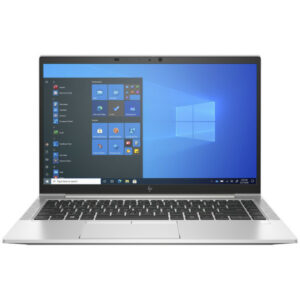 HP EliteBook 840 G8 - PC Portable Professionnel 14" avec processeur Intel Core i5-1135G7, 16 Go RAM et SSD 256 Go - Vue frontale avec écran allumé