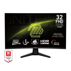 MSI MAG32C6X - Moniteur Gaming 32" incurvé 1000R avec 250Hz, FreeSync Premium et temps de réponse 1ms disponible sur composants.ma