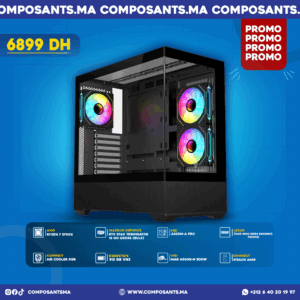 PC GAMER AMD RYZEN 5 5600X   CONNECT AIR COOLLER RGB   MSI A520M-A PRO   Lexar Thor 16Go DDR4 3600Mhz (White)   GeForce RTX 3060 12GB OC BULK   nvme 512GB VN3 Kingston   MSI MAG A500N-H 500W   Connect Stealth ARGB