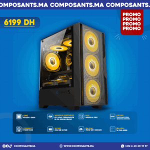 PC GAMER AMD RYZEN 5 5600   Connect FORST RGB   MSI A520M-A PRO   Lexar Thor 16Go DDR4 3600Mhz (White)   MAXSUN Geforce RTX 3060 Terminator 12 Go GDDR6 (Bulk)   nvme 256GB NVME   750W BAJEAL 80+ BRONZE   CASE BAJEAL 4 FAN RGB