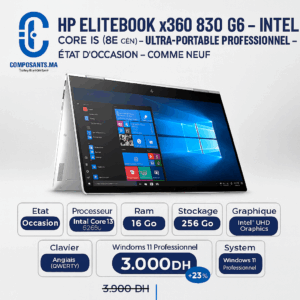 HP EliteBook x360 830 G6 – Intel Core i5 (8ᵉ Gén) – Ultra-Portable Professionnel - État D’occasion – comme neuf
