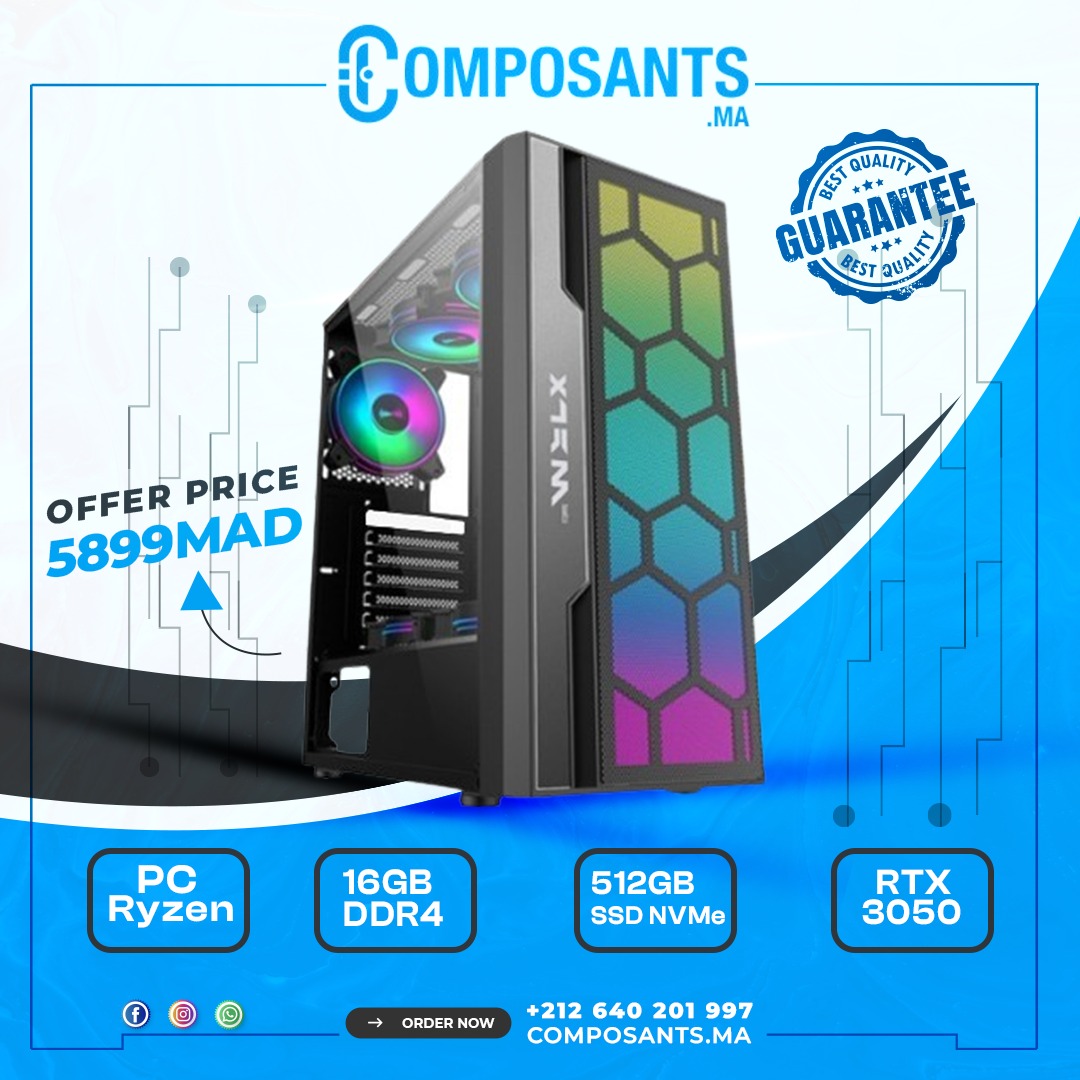 PC Gamer  Ryzen 5 5500 /16GB/512GB SSD/RTX3050 8GB