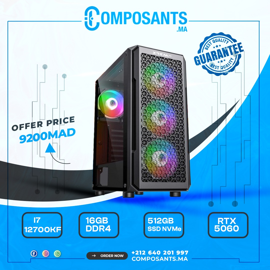 PC Gamer Intel Core i7 12700KF/512GB SSD/16GB DDR4/RTX5060