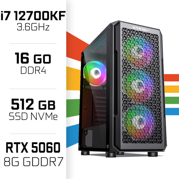 PC Gamer Intel Core i7 12700KF/512GB SSD/16GB DDR4/RTX5060